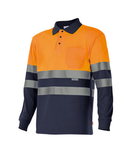 Polo Bicolor Alta Visibilidad Manga Larga