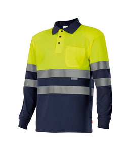 Polo Bicolor Alta Visibilidad Manga Larga