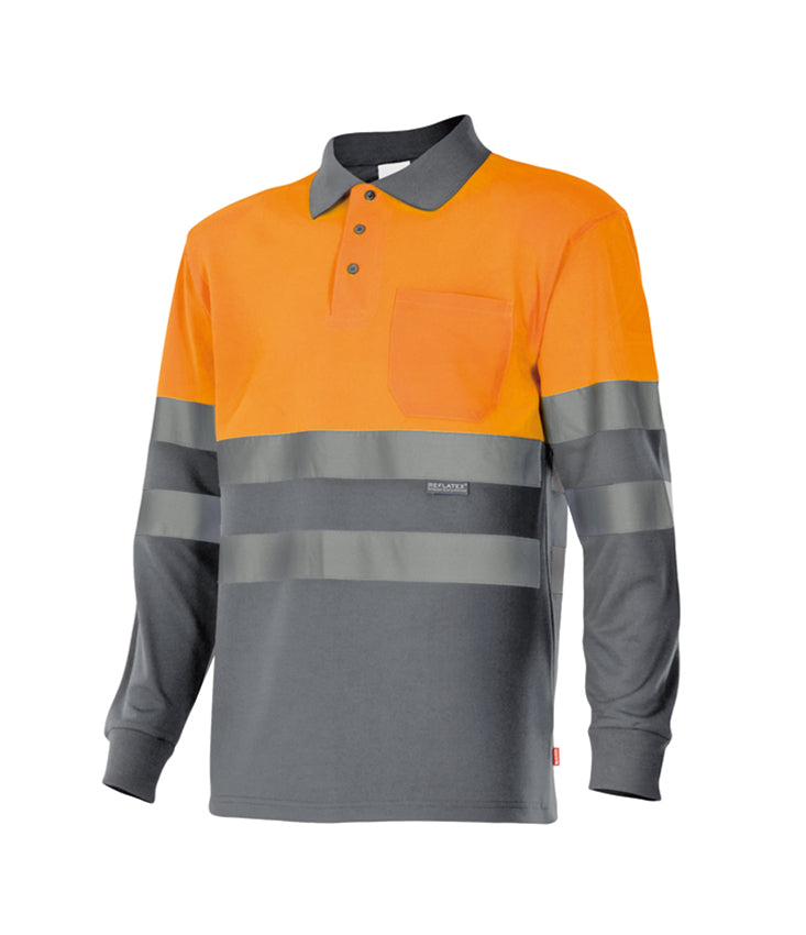 Polo Bicolor Alta Visibilidad Manga Larga