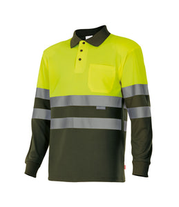 Polo Bicolor Alta Visibilidad Manga Larga